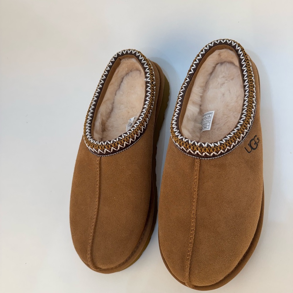 UGG Tan Suede Moccasins with Plush Lining